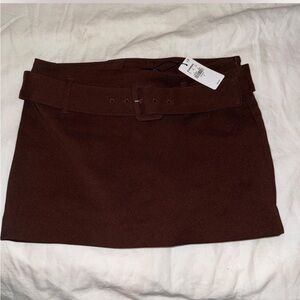 Express Chocolate Mini Skirt with shorts under